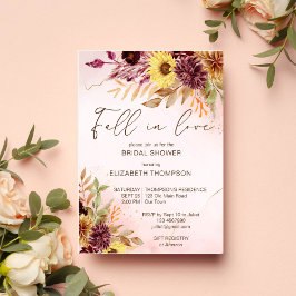 恋に落ちる秋のブライダルシャワー招待状 招待状