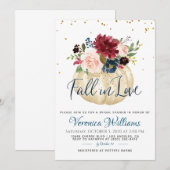 恋に落ちる秋のブライダルシャワー招待状 招待状 (正面/裏面)