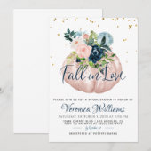 恋に落ちる秋のブライダルシャワー招待状 招待状 (正面/裏面)