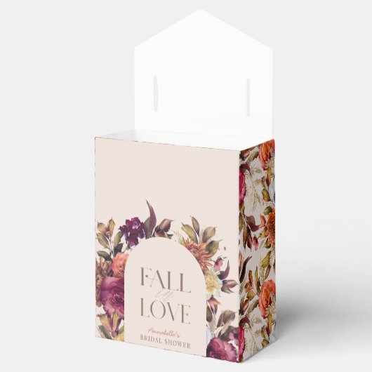 恋に落ちる秋のリース アーチ ピンク ブライダルシャワー フェイバーボックス (オープン)