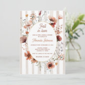 恋に落ちる秋のワイルドフラワーブライダルシャワー 招待状 (スタンド正面)