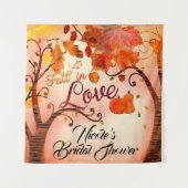 恋に落ちる秋の結婚前お披露目バックドロップ タペストリー (正面)