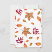 恋に落ちる秋の結婚式招待返信カード 招待状 (裏面)