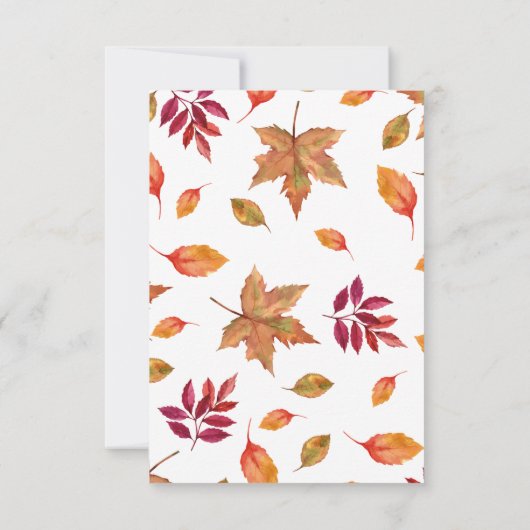 恋に落ちる秋の結婚式招待返信カード 招待状 (裏面)