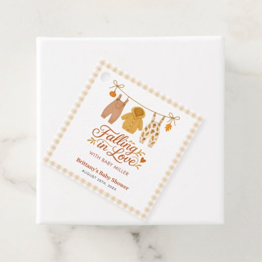 恋に落ちる秋の赤ちゃん服ベビーシャワー フェイバータグ (インサイチュ)