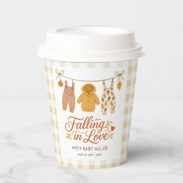 恋に落ちる秋の赤ちゃん服ベビーシャワー 紙コップ