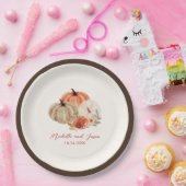 恋に落ちる秋エレガントのカボチャの花 ペーパープレート (パーティー)