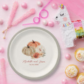 恋に落ちる秋エレガントのカボチャの花 ペーパープレート (パーティー)