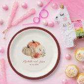 恋に落ちる秋エレガントのカボチャの花 ペーパープレート (パーティー)