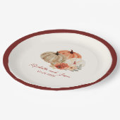 恋に落ちる秋エレガントのカボチャの花 ペーパープレート (アングル)