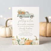 恋に落ちる秋カボチャ赤ちゃんシャワー 招待状