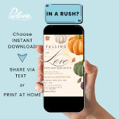 恋に落ちる秋カボチャ赤ちゃんシャワー 招待状