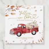 恋に落ちる秋ベビーシャワー フェイバータグ (正面)