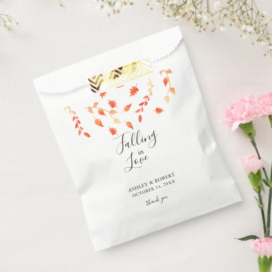 恋に落ちる秋結婚のブライダルの葉 フェイバーバッグ