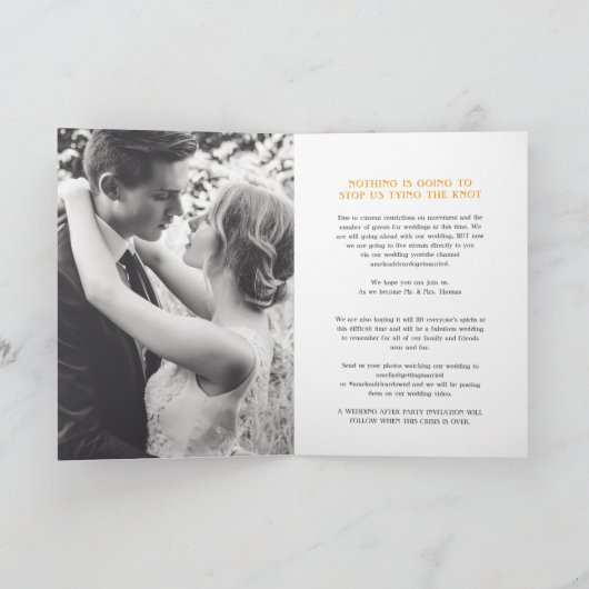 恋に落ちる結婚式ライブストリーミング写真 案内状 (内部)