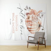 恋に落ちる背景、ハロウィンカボチャのプリンセスシャワー タペストリー (インサイチュ(横))