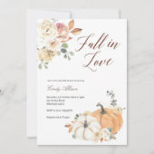 恋に落ちる花のカボチャのブライダルシャワーの招待状 招待状 (正面)