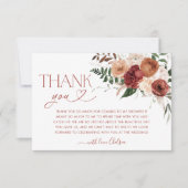恋に落ちる花のブライダルシャワー感謝カード サンキューカード (正面)