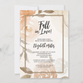 恋に落ちる花のブライダルシャワー 招待状 (正面)