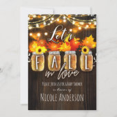 恋に落ちる葉と光のベイビーシャワー 招待状 (正面)