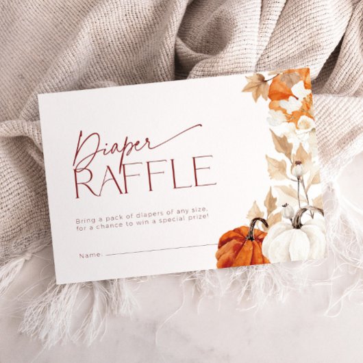 恋に落ちる赤ちゃんシャワーおむつラッフルチケット エンクロージャーカード