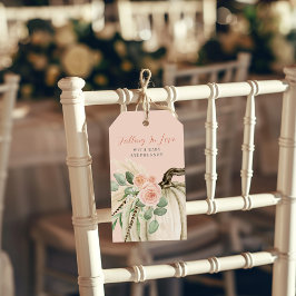 恋に落ちる赤ちゃんシャワーカボチャフローラピンク ギフトタグ