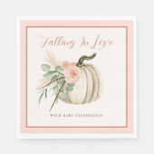 恋に落ちる赤ちゃんシャワーカボチャフローラピンク スタンダードランチョンナプキン (正面)