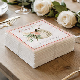 恋に落ちる赤ちゃんシャワーカボチャフローラピンク スタンダードランチョンナプキン