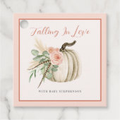 恋に落ちる赤ちゃんシャワーカボチャフローラピンク フェイバータグ (正面)