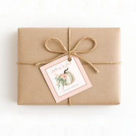 恋に落ちる赤ちゃんシャワーカボチャフローラピンク フェイバータグ