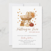 恋に落ちる赤素朴ちゃんシャワー招待状 招待状 (正面)