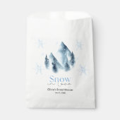 恋に落ちる雪 冬の雪の結晶 ブライダルシャワー フェイバーバッグ (正面)