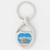 恋に落ちる魚と餌 キーホルダー (正面)