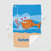 恋に落ちる魚と餌 ゴルフタオル (インサイチュ)