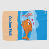 恋に落ちる魚と餌 ゴルフタオル (横)