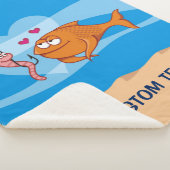 恋に落ちる魚と餌 シェルパブランケット (3/4)