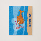 恋に落ちる魚と餌 ジグソーパズル (縦)