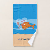 恋に落ちる魚と餌 バスタオルセット (ハンドタオル)