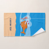 恋に落ちる魚と餌 バスタオルセット (ハンドタオル)