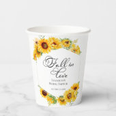恋に落ちる ひまわり 秋のブライダルシャワー 紙コップ (裏面)