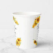 恋に落ちる ひまわり 秋のブライダルシャワー 紙コップ (右)