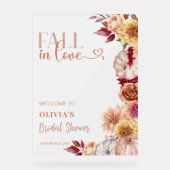 恋に落ちる ウェルカム ブライダルシャワー フロステッド アクリルサイン (正面)