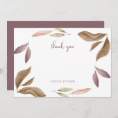 恋に落ちる エレガントな秋の葉 サンキューカード (正面/裏面)