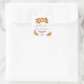 恋に落ちる オレンジ色のカボチャ 花のブライダルシャワー スクエアシール (バッグ)