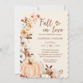 恋に落ちる　オータム　ラブ　パンプキン　フラワーブライダルシャワー 招待状 (正面)