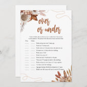 恋に落ちる | オーバー・オア・アンダー ブライダルシャワーゲーム 招待状 (正面/裏面)
