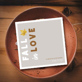 恋に落ちる:カスタム秋の結婚式 スタンダードカクテルナプキン