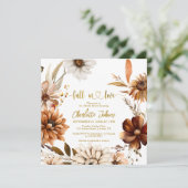 恋に落ちる ゴールド フォイル ボヘミアンフラワーブライダルシャワー 招待状 (スタンド正面)