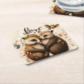 恋に落ちる スクエアペーパーコースター (アングル)