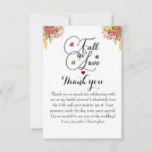 恋に落ちる スクリプト フラワーブライダルシャワー サンキューカード (正面)
